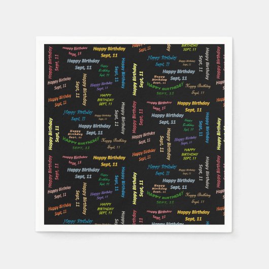 紙ナプキンス9月11誕生日 スタンダードカクテルナプキン (正面)