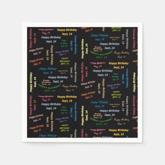 紙ナプキンス9月14誕生日 スタンダードカクテルナプキン (正面)