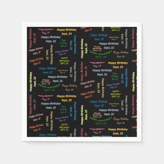紙ナプキンス9月22誕生日 スタンダードカクテルナプキン (正面)