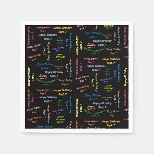 紙ナプキンス9月7誕生日 スタンダードカクテルナプキン (正面)