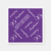 紙ナプキンス95thバースデーパーティーの繰り返し名前 スタンダードカクテルナプキン (正面)