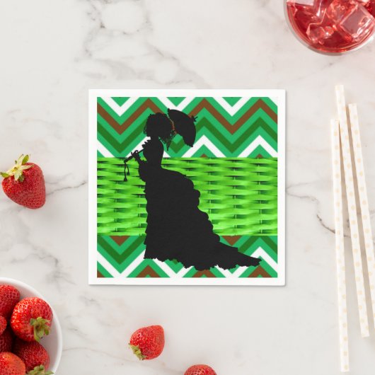 紙ナプキンス、アフリカ人女性グリーン スタンダードカクテルナプキン (インサイチュ)