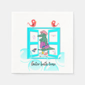 紙ナプキンス、アリゲーターバスタイムバブルナプキンス スタンダードカクテルナプキン (正面)