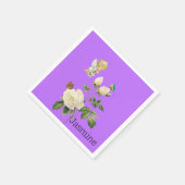 紙ナプキンス、エンジェルフローラパープル スタンダードカクテルナプキン (角)
