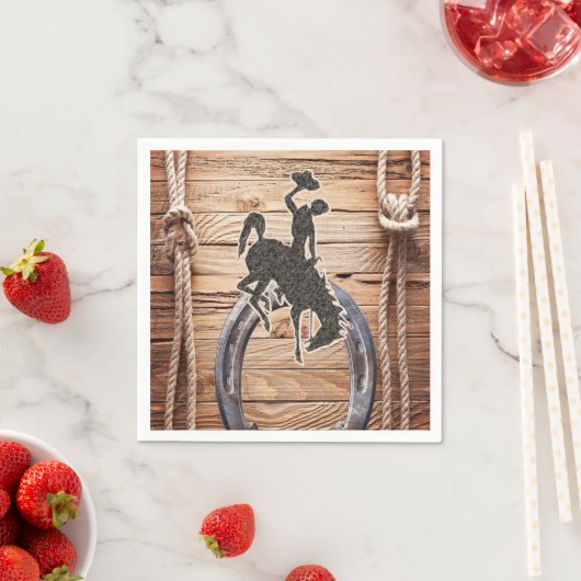 紙ナプキンス、カウボーイホースウッドロープ スタンダードカクテルナプキン (インサイチュ)