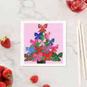 紙ナプキンス、カクテルクリスマスツリー弓 スタンダードカクテルナプキン (インサイチュ)