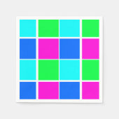 紙ナプキンス、カラーズブルーグリーンピンク スタンダードカクテルナプキン (正面)