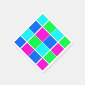 紙ナプキンス、カラーズブルーグリーンピンク スタンダードカクテルナプキン (角)