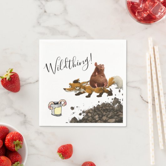 紙ナプキンス、キツネマウスワームの汚れワイルド スタンダードカクテルナプキン (インサイチュ)