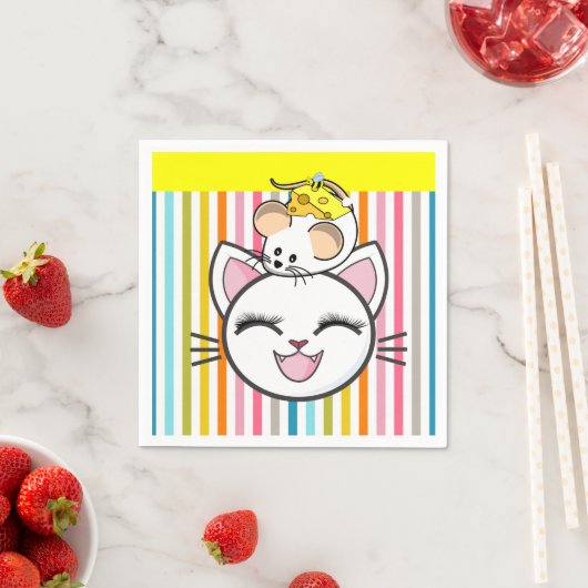 紙ナプキンス、キャットマウスチーズ スタンダードカクテルナプキン (インサイチュ)