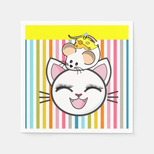 紙ナプキンス、キャットマウスチーズ スタンダードカクテルナプキン (正面)