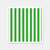 紙ナプキンス、グリーンとホワイトストライプ スタンダードカクテルナプキン (正面)