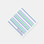 紙ナプキンス、グリーンパープルストライプズ スタンダードカクテルナプキン (角)