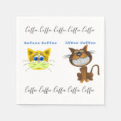 紙ナプキンス、コーヒー猫の前後 スタンダードカクテルナプキン (正面)