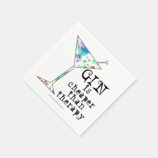 紙ナプキンス – ジンはセラピーより安い スタンダードカクテルナプキン
