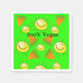 紙ナプキンス、ニンジン太陽100%ビーガン スタンダードカクテルナプキン (正面)