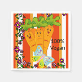 紙ナプキンス、ニンジン蝶100%ビーガン スタンダードカクテルナプキン (正面)