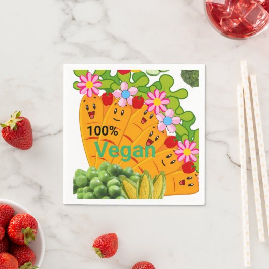 紙ナプキンス、ニンジン豆100%ビーガン スタンダードカクテルナプキン (インサイチュ)