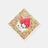 紙ナプキンス、ハッピーバースデーカップケーキの散水 スタンダードカクテルナプキン (角)