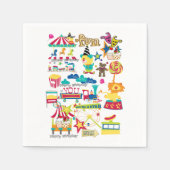 紙ナプキンス、ハッピーバースデーカーニバルサーカス スタンダードカクテルナプキン (正面)