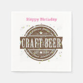 紙ナプキンス、ハッピーバースデークラフトビールナプキンス スタンダードカクテルナプキン (正面)