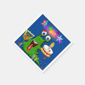 紙ナプキンス、ハッピーバースデーグリーンモンスター スタンダードカクテルナプキン (角)