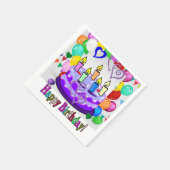 紙ナプキンス、ハッピーバースデーケーキ スタンダードカクテルナプキン (角)