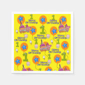 紙ナプキンス、ハッピーバースデーバルーン#1最初 スタンダードカクテルナプキン (正面)