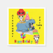 紙ナプキンス、ハッピーバースデーヒポタマスキテンス スタンダードカクテルナプキン (正面)