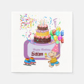 紙ナプキンス、ハッピーバースデーヒポポタムス スタンダードカクテルナプキン (正面)