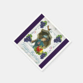 紙ナプキンス、ハッピーバースデービクトリアンブドウ スタンダードカクテルナプキン (角)