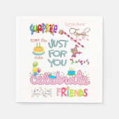 紙ナプキンス、ハッピーバースデーフレンズ家族 スタンダードカクテルナプキン (正面)