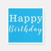 紙ナプキンス、ハッピーバースデーブルー スタンダードカクテルナプキン (正面)