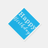 紙ナプキンス、ハッピーバースデーブルー スタンダードカクテルナプキン (角)