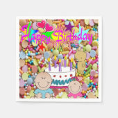 紙ナプキンス、ハッピーバースデーベビーベビー スタンダードカクテルナプキン (正面)