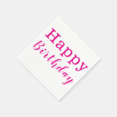 紙ナプキンス、ハッピーバースデーホットピンク スタンダードカクテルナプキン (角)