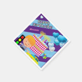 紙ナプキンス、ハッピーバースデーボーイカーケーキ スタンダードカクテルナプキン (角)