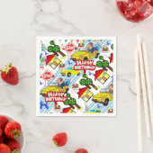 紙ナプキンス、ハッピーバースデーボーイカーズ スタンダードカクテルナプキン (インサイチュ)