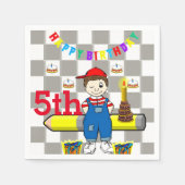 紙ナプキンス、ハッピーバースデーボーイカー スタンダードカクテルナプキン (正面)