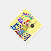 紙ナプキンス、ハッピーバースデーボーイギター音楽 スタンダードカクテルナプキン (角)