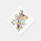 紙ナプキンス、ハッピーバースデーポッサムケーキ スタンダードカクテルナプキン (角)