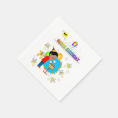 紙ナプキンス、ハッピーバースデーマッシュルームアフリカボーイ スタンダードカクテルナプキン (角)