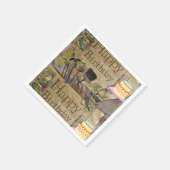 紙ナプキンス、ハッピーバースデーヴィンテージツールケーキ スタンダードカクテルナプキン (角)