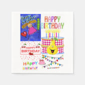 紙ナプキンス、ハッピーバースデー極地 スタンダードカクテルナプキン (正面)