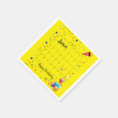 紙ナプキンス、ハッピーバースデー2022年12月イエロー スタンダードカクテルナプキン (角)