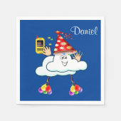 紙ナプキンス、ハッピーバースデーIPhone文字クラウド スタンダードカクテルナプキン (正面)