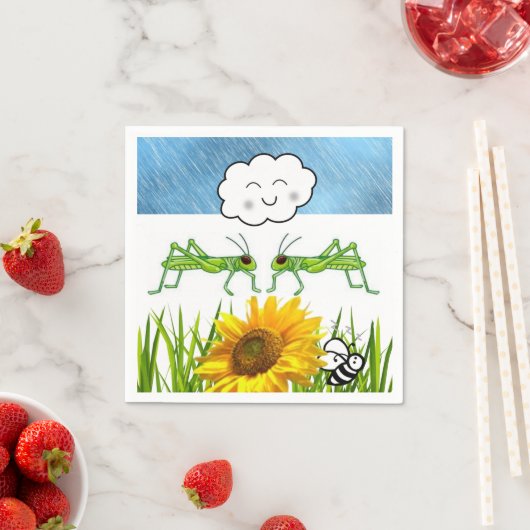 紙ナプキンス、バッタ雲ミツバチ スタンダードカクテルナプキン (インサイチュ)