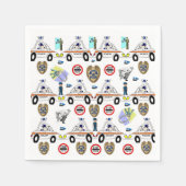 紙ナプキンス、パトカー スタンダードカクテルナプキン (正面)