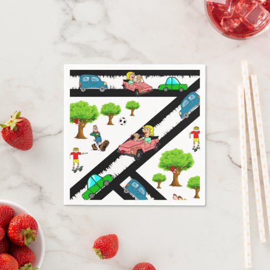 紙ナプキンス、パークツリーズカーズドッグナプキンス スタンダードカクテルナプキン (インサイチュ)