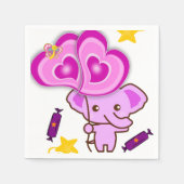 紙ナプキンス、パープルエレファントナプキンス スタンダードカクテルナプキン (正面)